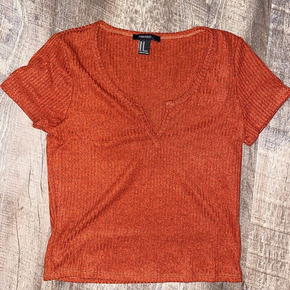 Rusted color thin sweater top
